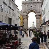 DSC02201 The Rua Augusta Arch (Portuguese is a stone, memorial arch, historical building and visitor attraction in Lisbon, It was built to commemorate the city's...