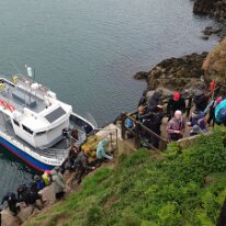 DSC_2000 Skomer Island: Disembarking the boat and climbing up to the meeting point for an interesting talk before setting out on the walk around the island.